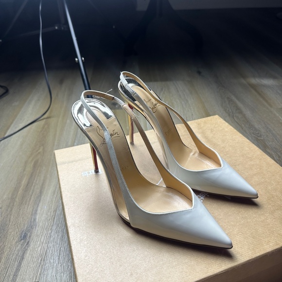 Christian Louboutin White Slingback Heels - Picture 5 of 5